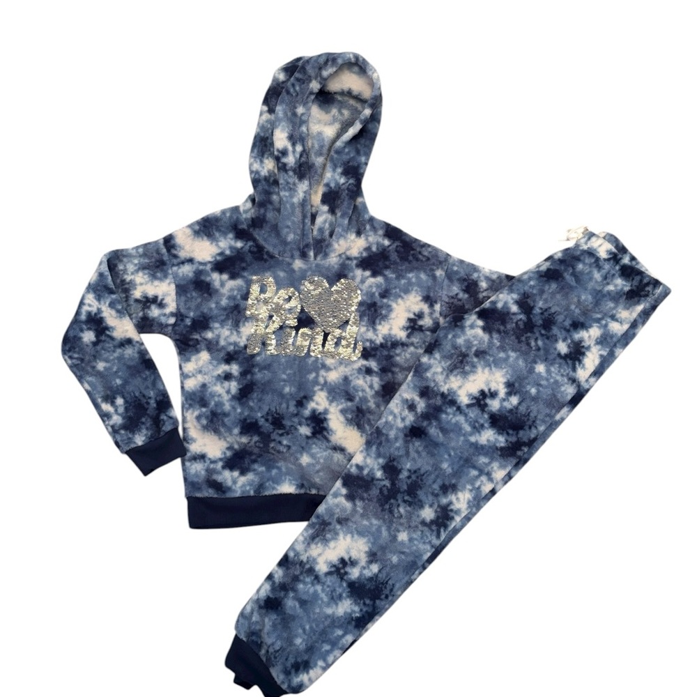 Lily Bleu Blue Tie-Dye Hoodie with Sequin‎ Heart